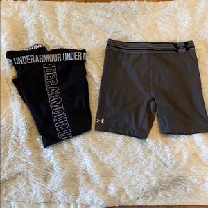 Cotton leggings and ua spandex